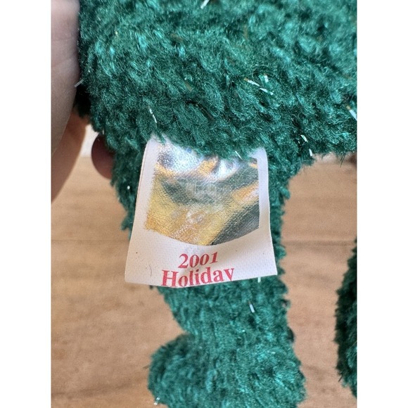 2001 Ty Beanie Baby "Holiday Teddy" Retired Bear Dark Green Beanie Baby - Picture 11 of 15
